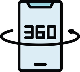 Poster - Vr smartphone icon outline vector. Virtual tour. Digital reality color flat