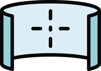 Poster - Vr tour target icon outline vector. Panorama view. Camera angle color flat
