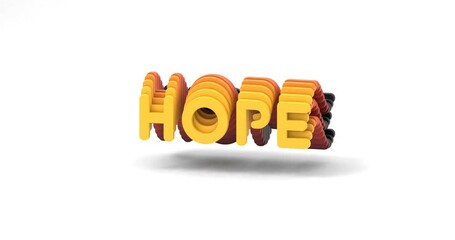Wall Mural - 3d rendered animation of the orange word 