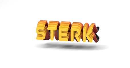 Sticker - 3D rendered orange animation of the word 