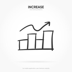 Poster - Financial analysis stats icon. Growing graph. Business chart. Growths chart. Progress bar. Bar diagram. Growth success. Progress symbol. Chart increase.