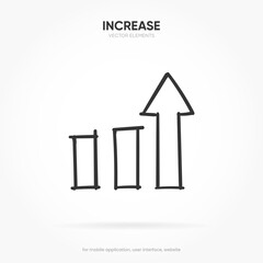 Poster - Financial analysis stats icon. Growing graph. Business chart. Growths chart. Progress bar. Bar diagram. Growth success. Progress symbol. Chart increase.