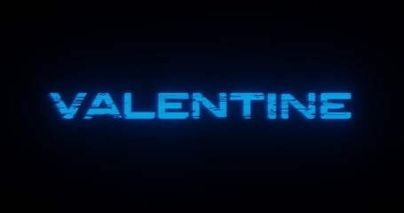 Wall Mural - illustrative animation of the blue neon word 