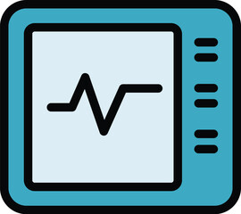 Aufkleber - Heart rate monitor icon outline vector. Pulse ekg. Medicine cardiac color flat
