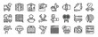 © MacroOne - set of 24 outline web hobby icons such as roller skate, carpentry, brewing, writing, baseball, rolling pin, juggling vector icons for report, presentation, diagram, web design, mobile app