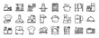 © MacroOne - set of 24 outline web kitchen icons such as coffee, mixer, scale, apron, stove, pot, knifes vector icons for report, presentation, diagram, web design, mobile app