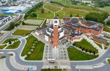 Fototapeta  - Centrum Świętego Jana Pawła II w Krakowie z lotu drona