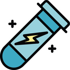 Wall Mural - Test tube energy icon outline vector. Science chemistry. Chemical research color flat