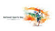 29 august India celebrates National Sports Day of India banner design, vector illustration.