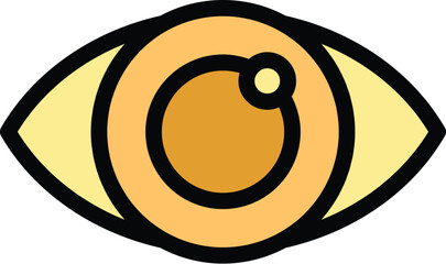 Poster - Eye overview icon outline vector. Business data. Finance stock color flat
