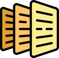Poster - Paper report icon outline vector. Data result. Finance stock color flat
