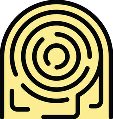 Poster - Fingerprint security icon outline vector. Data result. Glass finance color flat