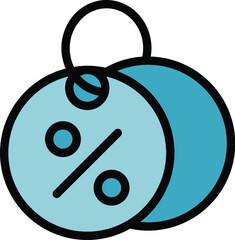 Poster - Tag promo code icon outline vector. Digital discount. Price app color flat