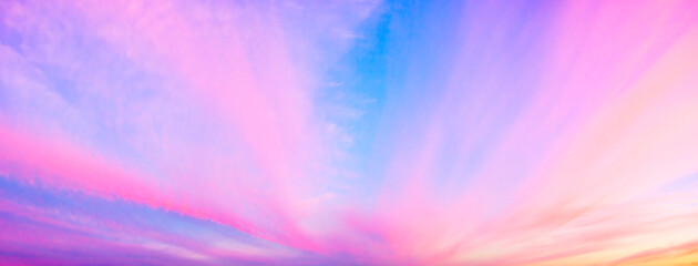 Aufkleber - Panoramic landscape of bright red orange sunrise sunset as texture background as template, page or web banner