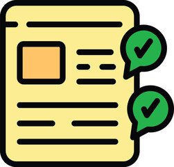 Poster - Web message icon outline vector. Smart phone. Internet app color flat