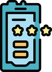 Poster - Rating phone app icon outline vector. Smart cellphone. Screen element color flat
