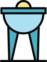 Poster - Lamp stand icon outline vector. Chandelier light. Floor furniture color flat