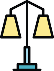 Poster - Office lamp icon outline vector. Interior light. Home illumination color flat