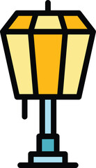 Poster - Track lamp icon outline vector. Stand light. Modern wall color flat
