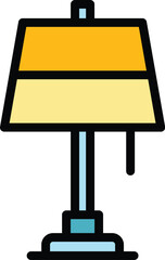 Poster - Lamp lighting icon outline vector. Floor light. Interior furniture color flat