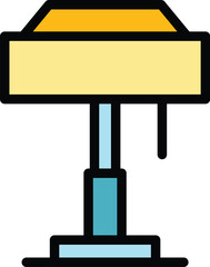 Poster - Lantern lamp icon outline vector. Light stand. Interior chandelier color flat