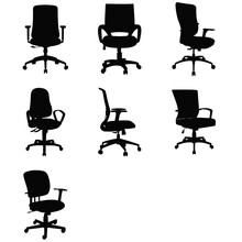 Set Of Office Chair, Office Chair Svg, Office Chair Bundle SVG, Ergonomic Computer Chair, Office Chair Silhouette, Chair Clipart, Cut Files For Cricut 