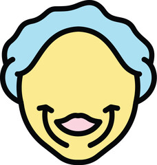 Sticker - Rose facial massage icon outline vector. Spa skin. Cream care color flat