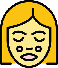 Wall Mural - Lifting face massage icon outline vector. Woman skin. Roller care color flat