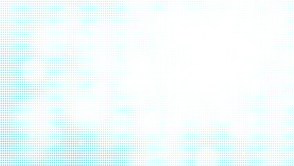 Poster - Abstract turquoise halftone pattern on white background with copy space. Dotted pattern for template, brochure, business card, web page etc. 4k resolution.