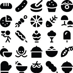 Poster - Trendy Collection of Linear Beverages and Drinks Icons 

