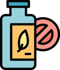 Wall Mural - Gluten free oil bottle icon outline vector. Diet product. Food vegan color flat