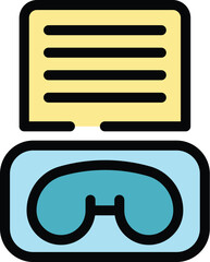 Poster - Ink toner icon outline vector. Copier machine. Crop empty color flat