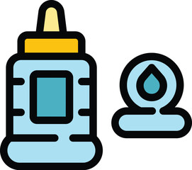 Poster - Printer ink bottle icon outline vector. Toner machine. Art industry color flat