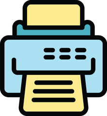 Poster - Office printer icon outline vector. Toner ink. Laser repair color flat