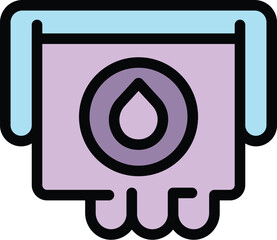 Poster - Printer ink paper icon outline vector. Toner copier. Crop empty color flat