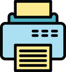 Poster - Printer machine icon outline vector. Copier art. Ink machine color flat