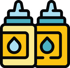 Poster - Toner bottle icon outline vector. Art machine. Industry copier color flat