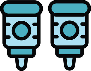Poster - Ink tube icon outline vector. Art printer. Laser repair color flat