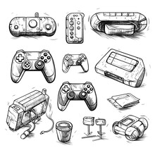 Hand Drawn Game Streamer Concept Elements Vector