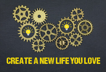 Sticker - create a new life you love	