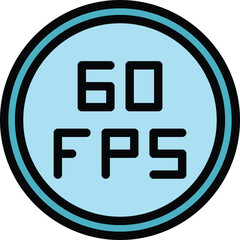 Poster - High fps icon outline vector. Aerial drone. Air city color flat