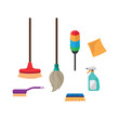 Cleaning tools set. vector illustration.