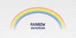 Rainbow with limpid section edge isolated on transparent background. Vector illustration