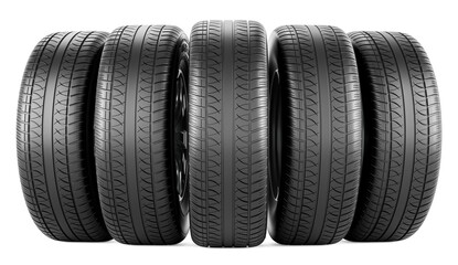 Fototapete - Car wheels, 3D rendering