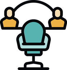 Poster - vacancy job icon outline vector. hiring post. recruit chair color flat