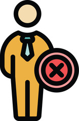 Poster - vacancy team icon outline vector. candidate post. vacant chair color flat