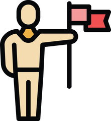 Poster - vacancy recruit icon outline vector. hiring job. vacant post color flat