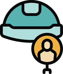 Poster - recruit worker icon outline vector. candidate post. job hr color flat