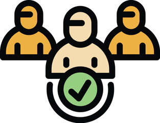 Poster - career post icon outline vector. job team. poster interview color flat