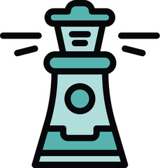 Poster - Hiring lighthouse icon outline vector. Job team. Post candidate color flat